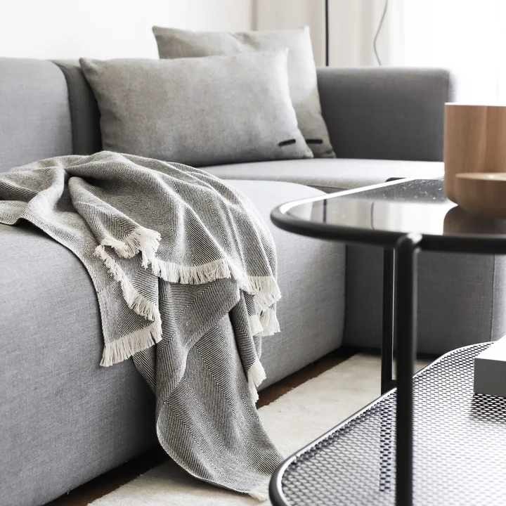 Andersen Furniture - Twill Weave Kissen 45 x 50 cm, weiss /grau