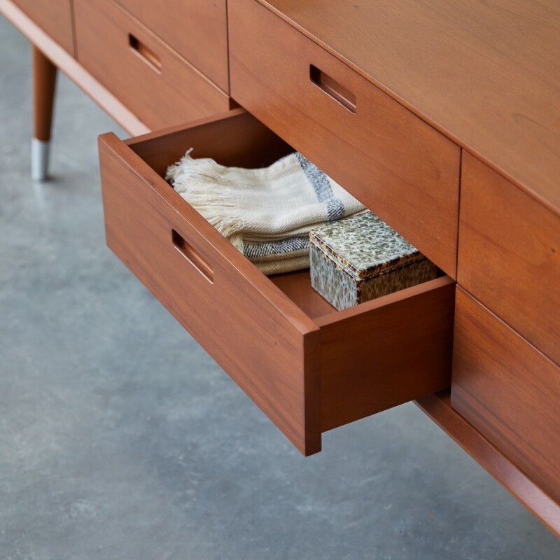 Commode basse en acajou massif Magda 50's