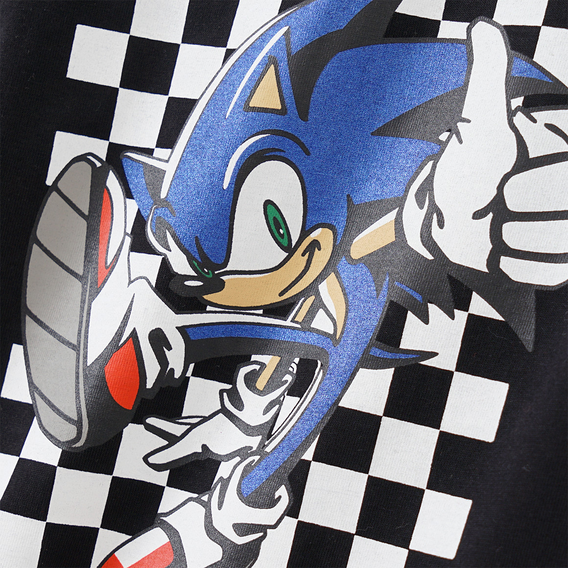 Topolino Sonic T-Shirt mit glänzendem Print schwarz