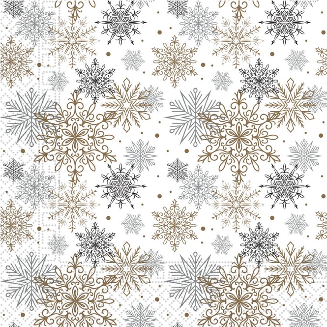 20 Servietten - Schneeflocken - ca. 33 x 33 cm