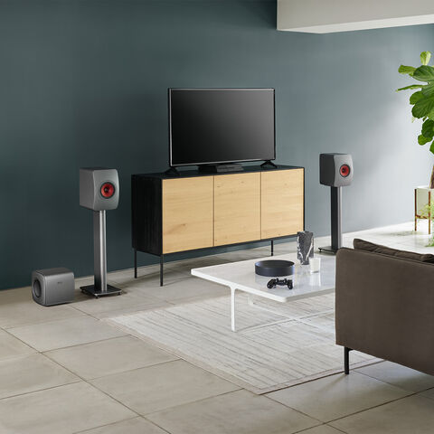 KEF KC62 – supercompacte hifi-subwoofer Zilver