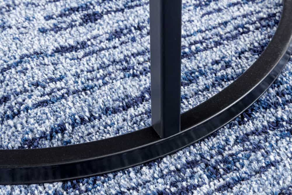 Runde Couchtische 2er Set ELEGANCE 70cm grau Keramik Marmor-Design Metall schwarz