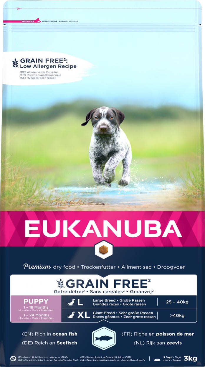 Eukanuba hondenvoer graanvrij zeevis puppy large/XL large 3 kg