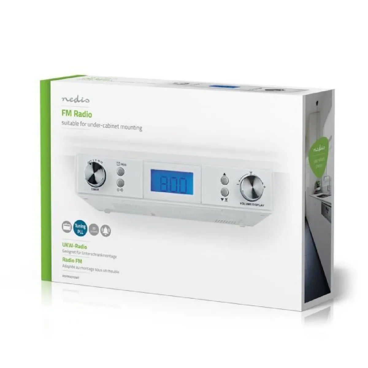 Nedis Radio FM Alarme - Blanche