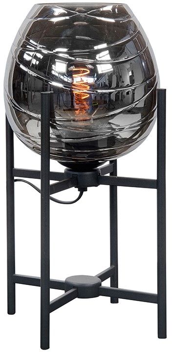 Tafellamp Zwart Rookglas Fantasy ⌀21  x H45 cm