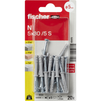 Fischer Slagplug 5x30mm 20 stuks