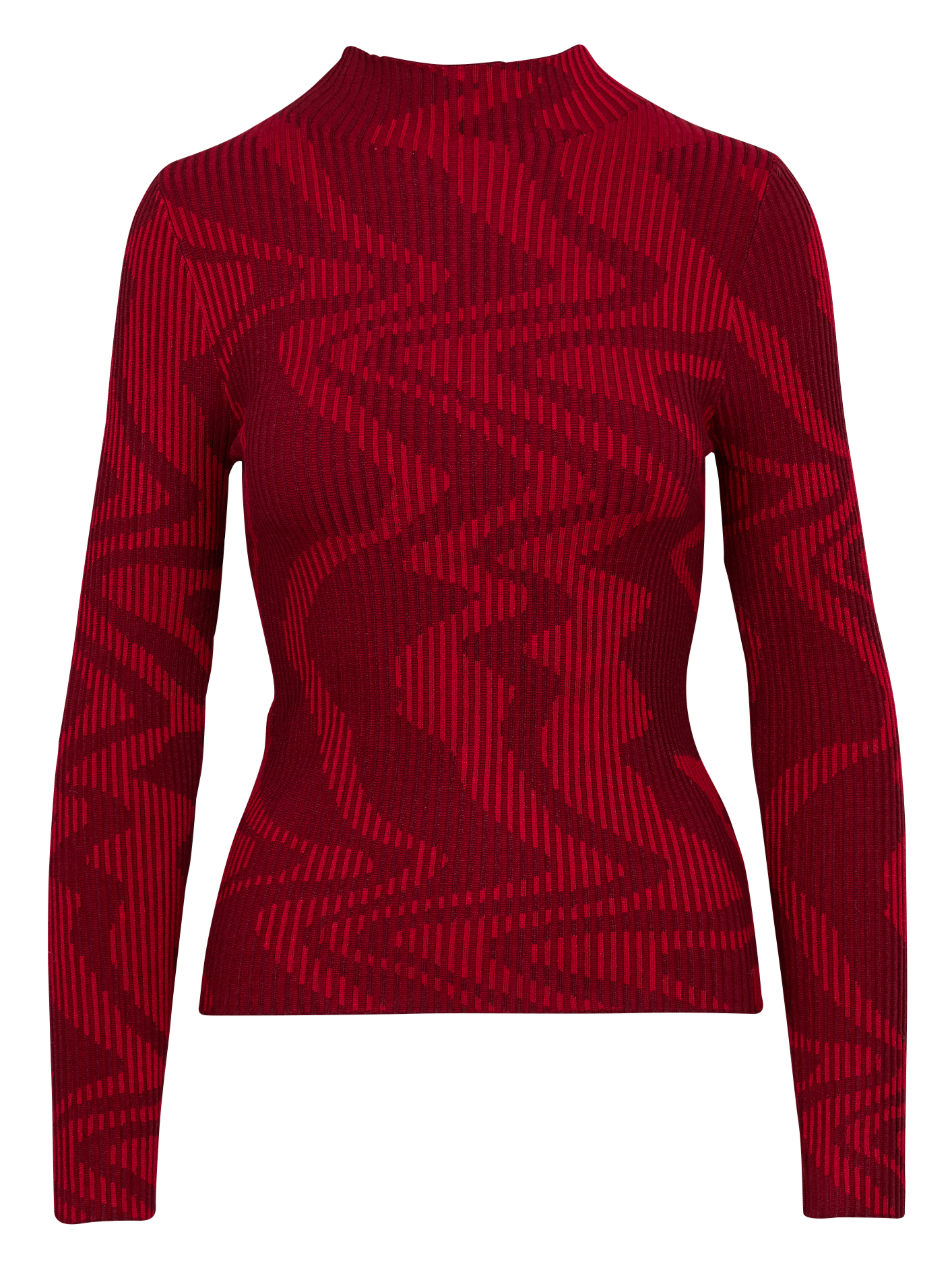 Top col cheminé en maille | Rouge