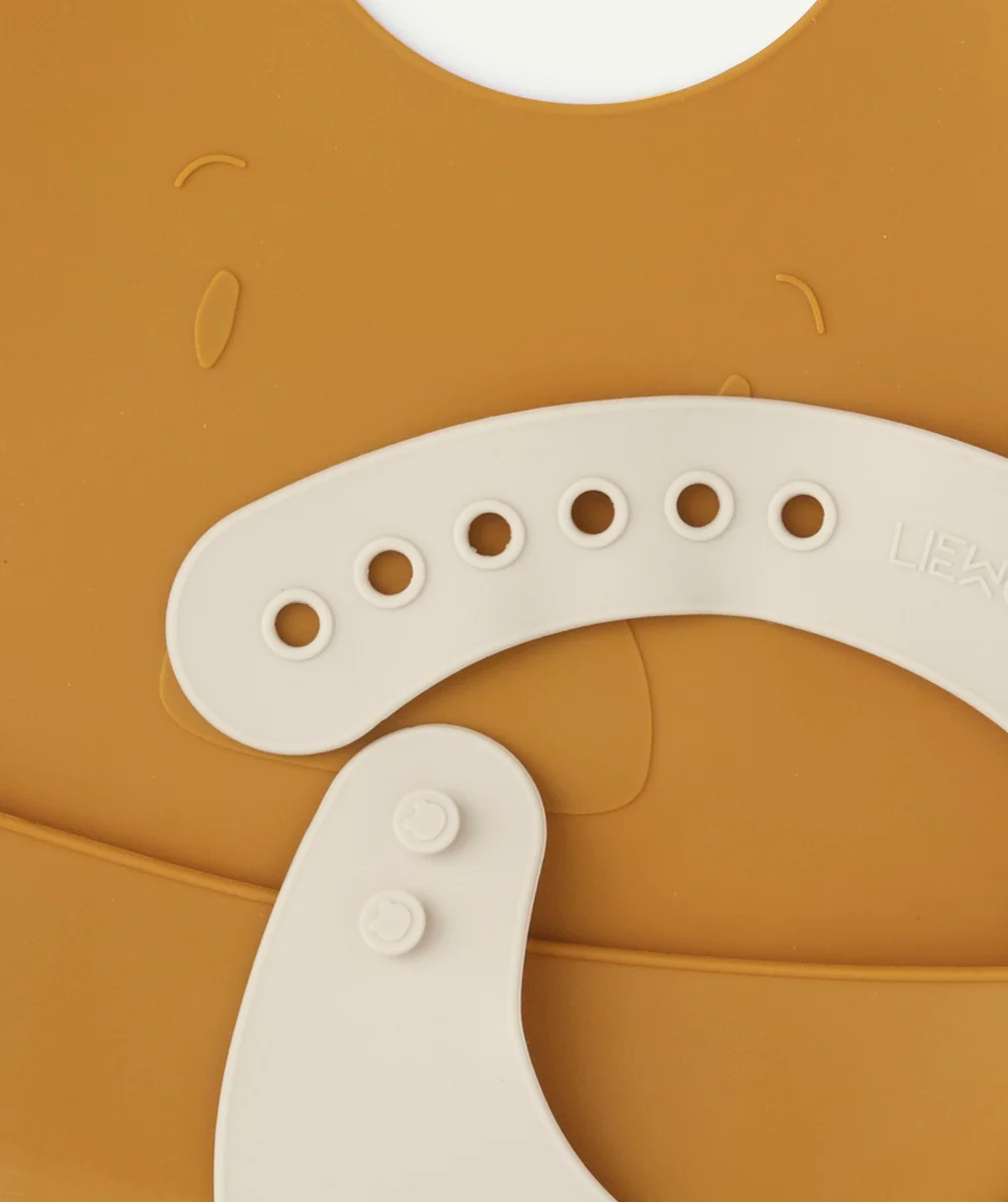 LIEWOODLE LOT DE 2 BAVOIRS EN SILICONE BEIGE ET OCRE