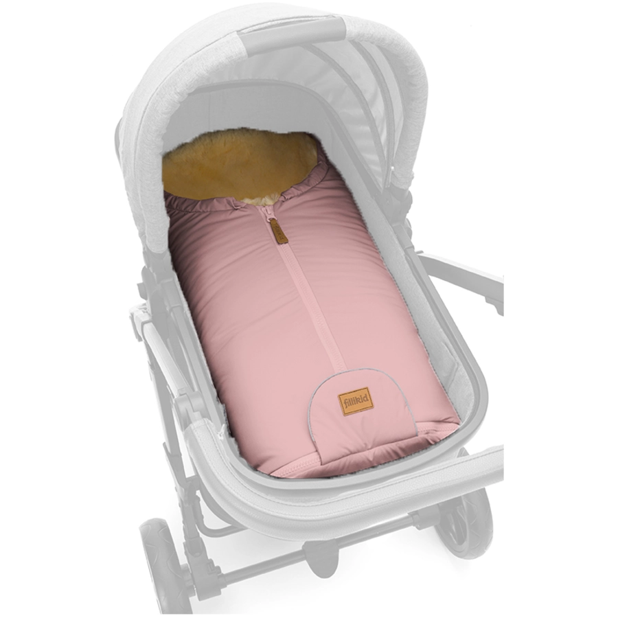 fillikid Winterfußsack Pamir für Babyschale Echtfell Altrosa