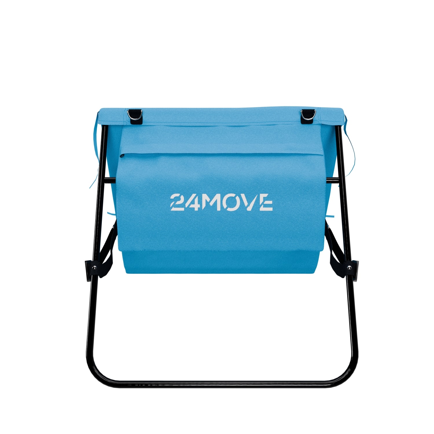 24MOVE® Strandmatte 1er Set klappbar mit Rückenlehne, Strandliege mit Gurt, tragbar für Strand und Garten, Liegematte blau