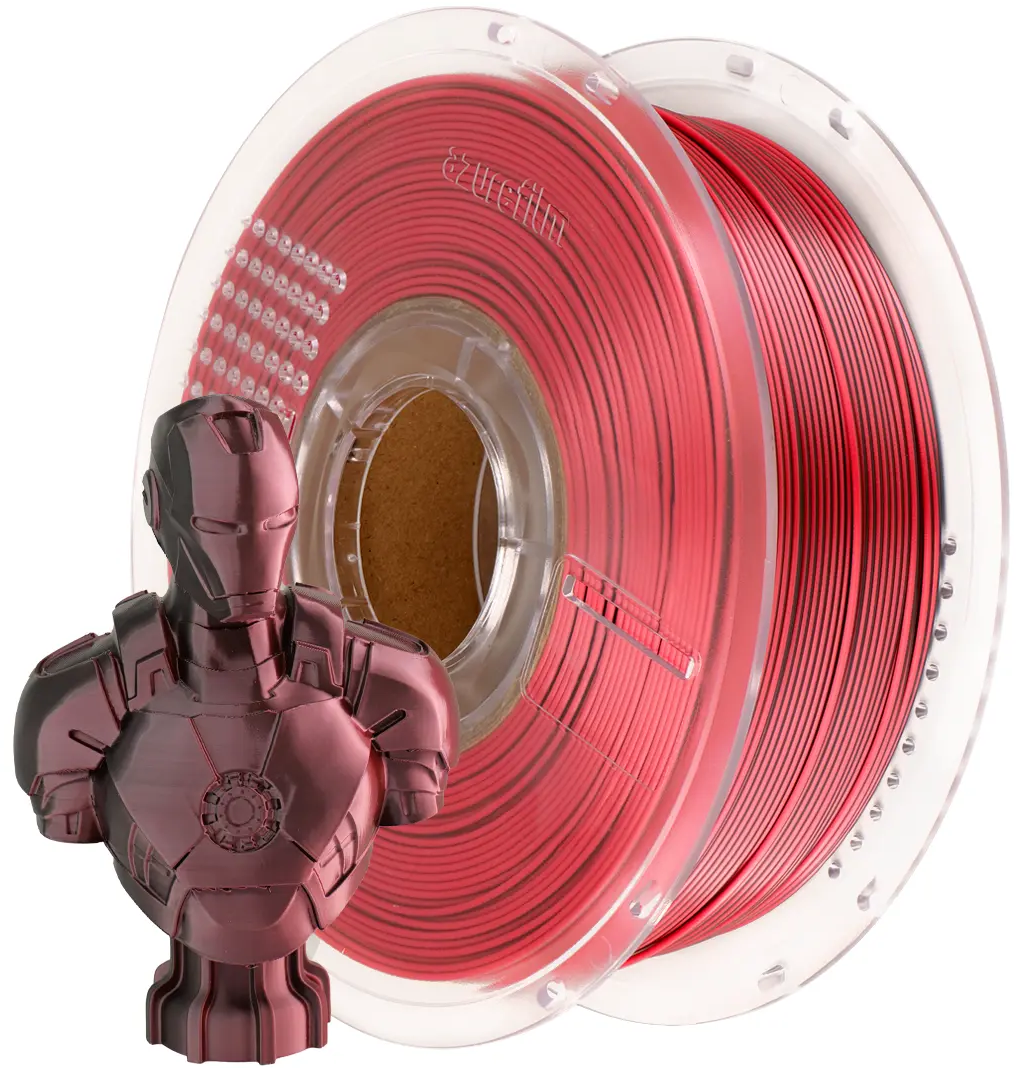 AzureFilm  PLA Silk Dual Color Crimson Steel, 1,75 mm / 1000 g    Glänzende & schimmernde PLA Effekte in Crimson Steel