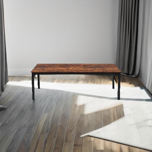 Tribesigns Esstisch, Industrieller Küchentisch für 6–8 Personen, 200 x 70 x 75 cm Rechteckiger Esstisch mit Robusten Metallbeinen für Esszimmer, Küche, Wohnzimmer, Rustikales Braun