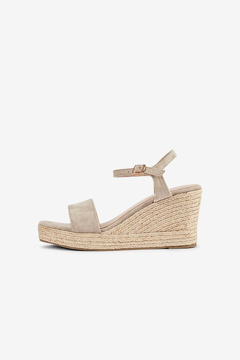 SANDÁLIAS DE SALTO COM CORDA EM SUEDE