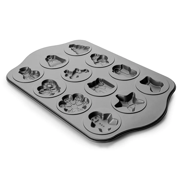 Plaque en acier 12 biscuits Noël Ibili