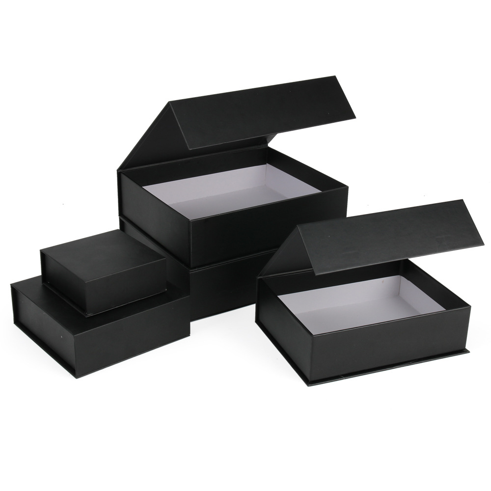 (11x11cm) Geschenk Schachtel Gift Box Verpackung mit Magnetischem Deckel - Schwarz