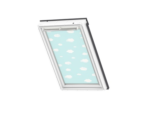 VELUX verduisterend rolgordijn Kids blauw hemel handmatig frame wit DKL C02 4660SWL