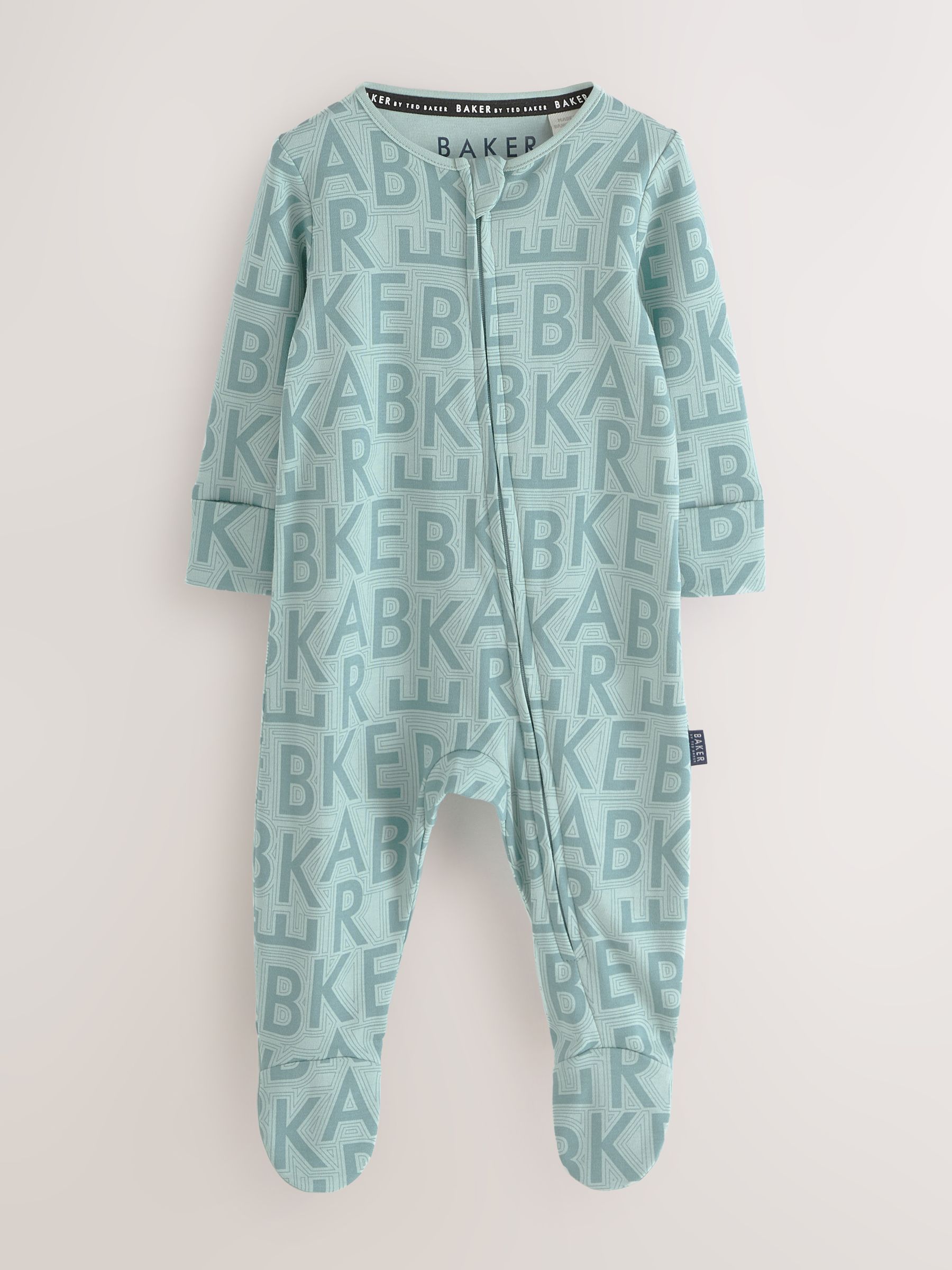 Grey/Green/Stone - Baker by Ted Baker 3 Pack Sleepsuits