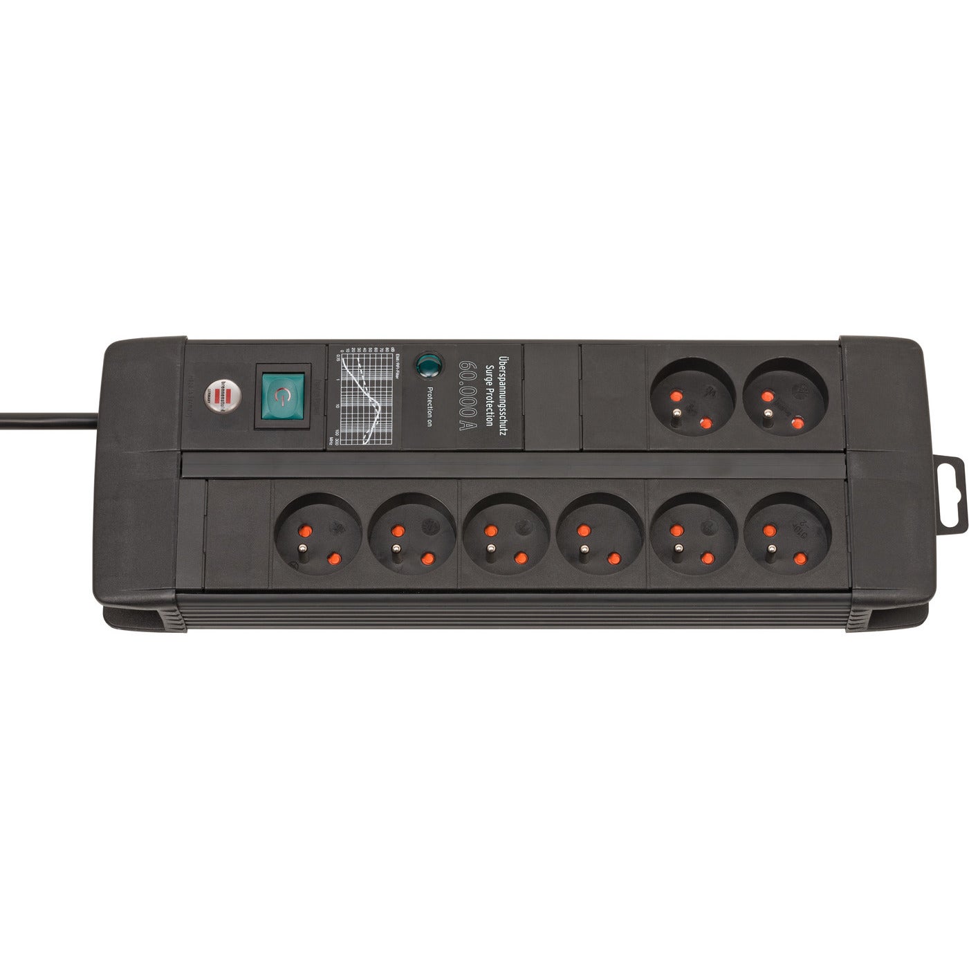 Brennenstuhl 1256004698 Premium-Line stekkerdoos 8-voudig met overspanningsbeveiliging