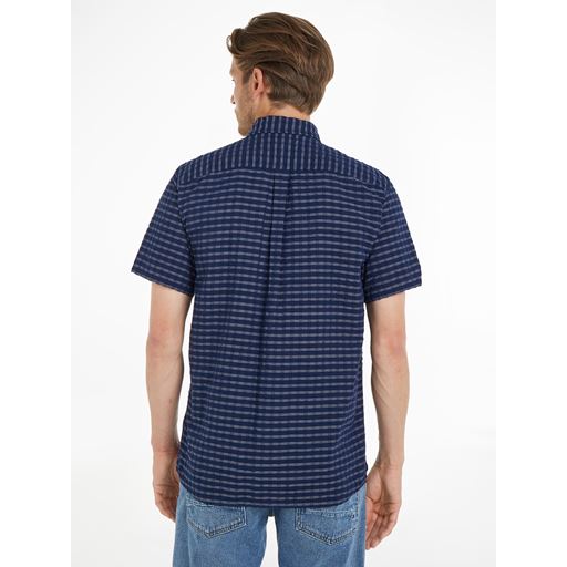 Tommy Hilfiger Check Kortærmet Skjorte, Carbon Navy/ Optic White, S