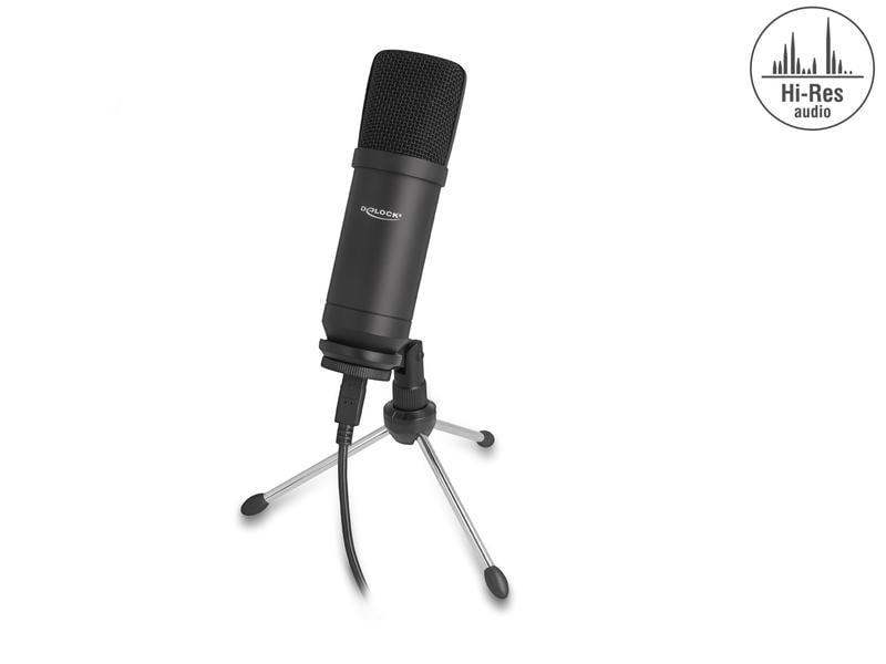 Delock Kondensatormikrofon Professionell USB mit Tischständ Delock Professionelles USB Kondensator Mikrofon 24 Bit / 192 kHz für PC und Laptop