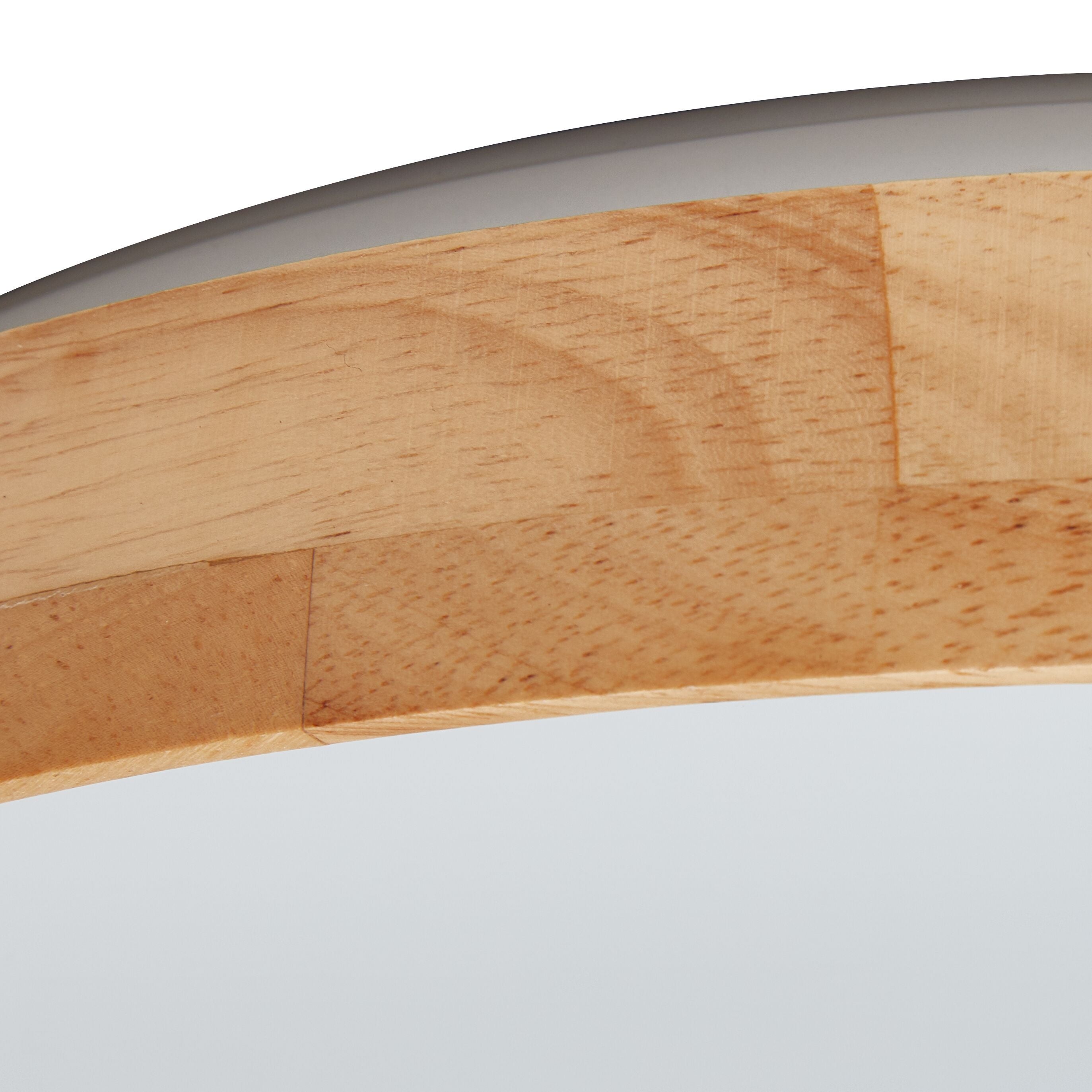 AVENZA Wand- / Deckenleuchte - Weiss, Natur / B: 40.0 cm x T: 40.0 cm x H: 6.15 cm