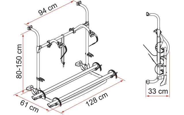 Fiamma Heck Fahrradträger Carry Bike Pro Fahrradträger Sonderausführung für 2 Fahrräder