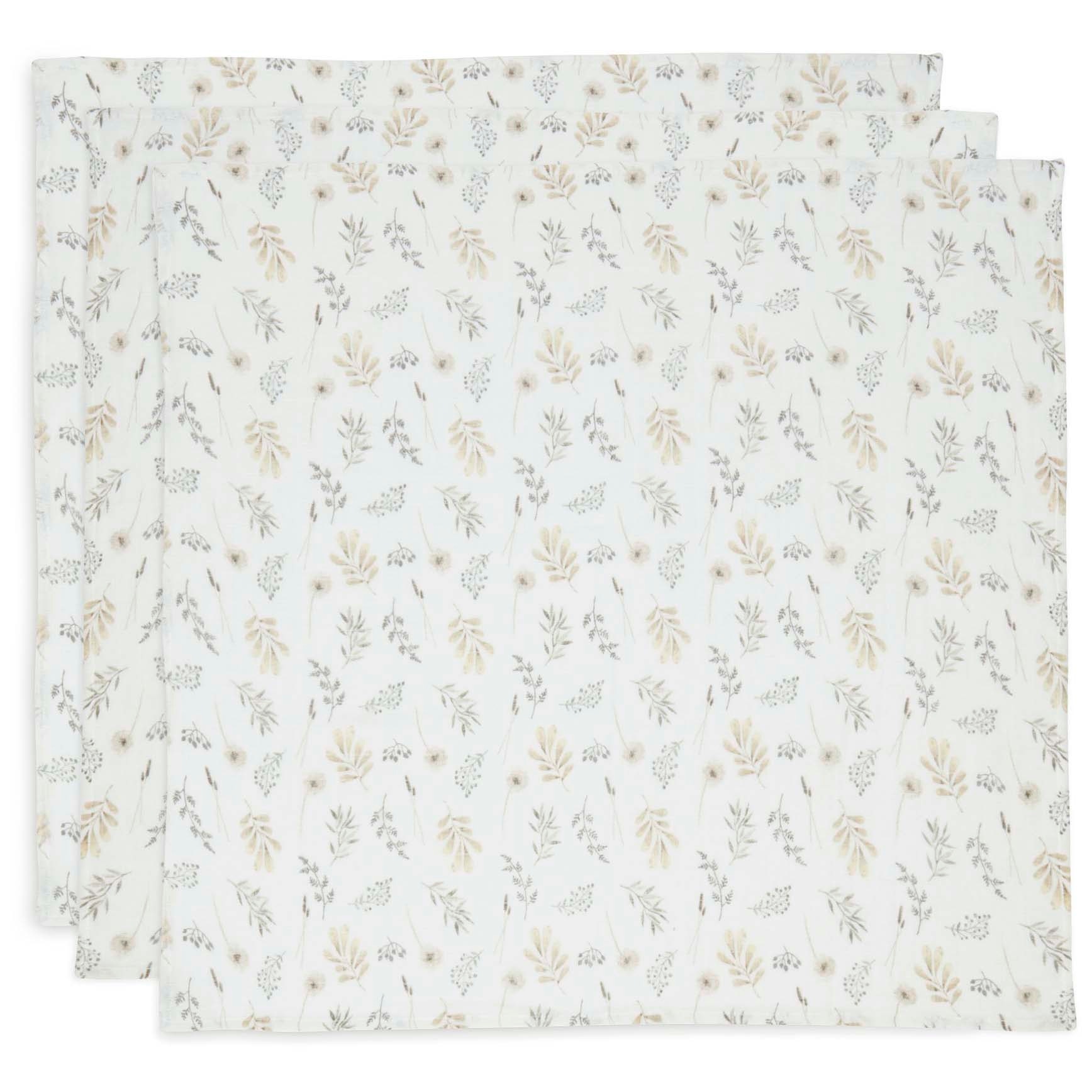 Jollein hydrofiele luier Wild Flowers 3-pack  wit