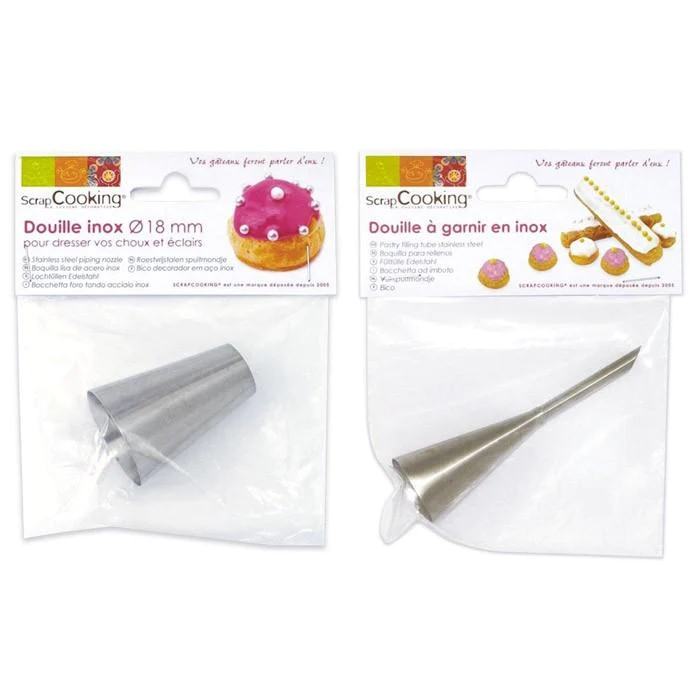 Duo de douilles pâtissières - à garnir & Choux 18 mm Scrapcooking