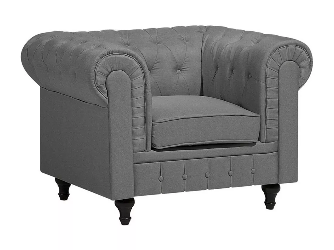 Fauteuil CHESTERFIELD Tissu Gris clair