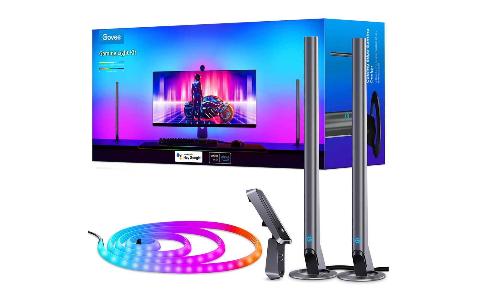 Pro Gaming-Licht DreamView G1, RGBIC, WiFi<br>Smarte Hintergrundbeleuchtung für PC 24-29 Zoll