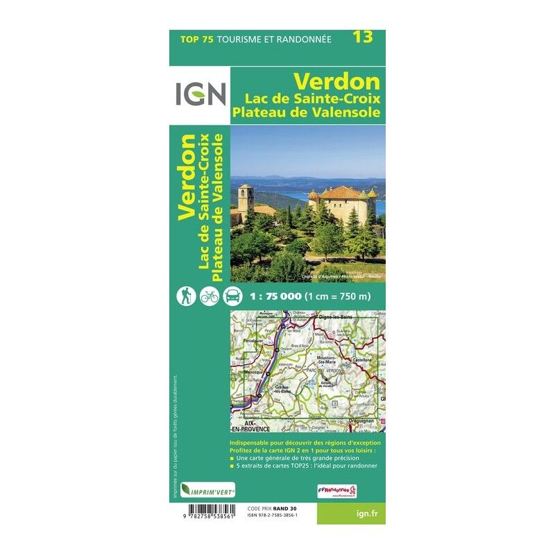Verdon / Lac-De-Ste-Croix / Plateau-De-Valensole - Carte topographique