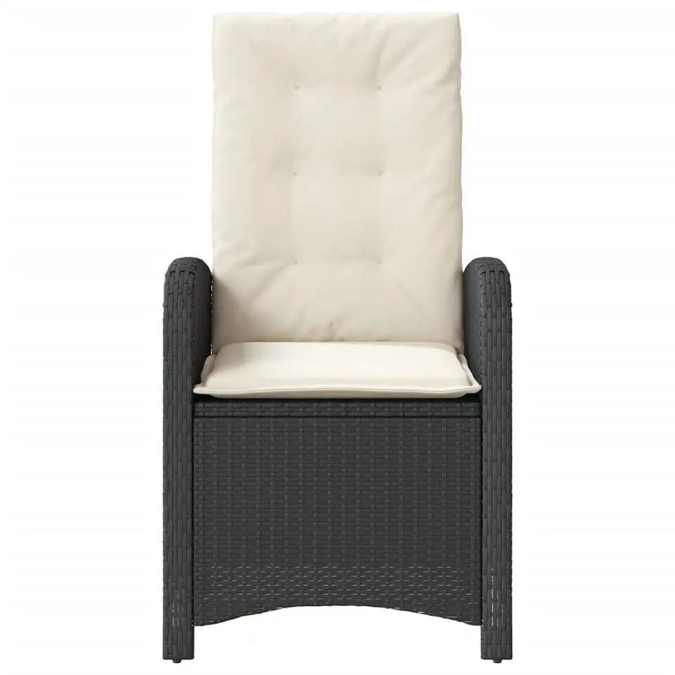 vidaXL - Verstelbare tuinstoelen met kussens - Zwart - Poly rattan - 2 stuks