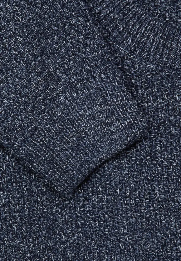 Mouliné Strickpullover - deep navy blue melange