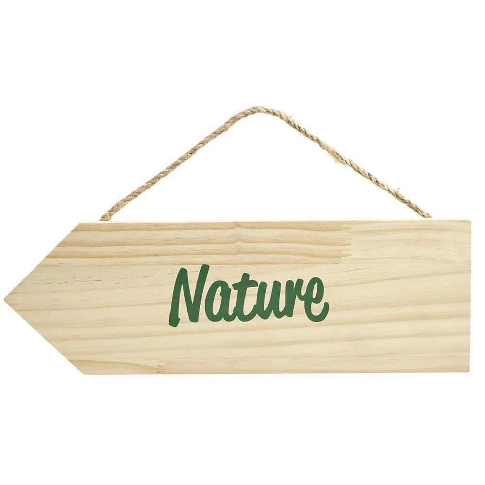 Pancarte en bois à suspendre avec message L30xH10cm