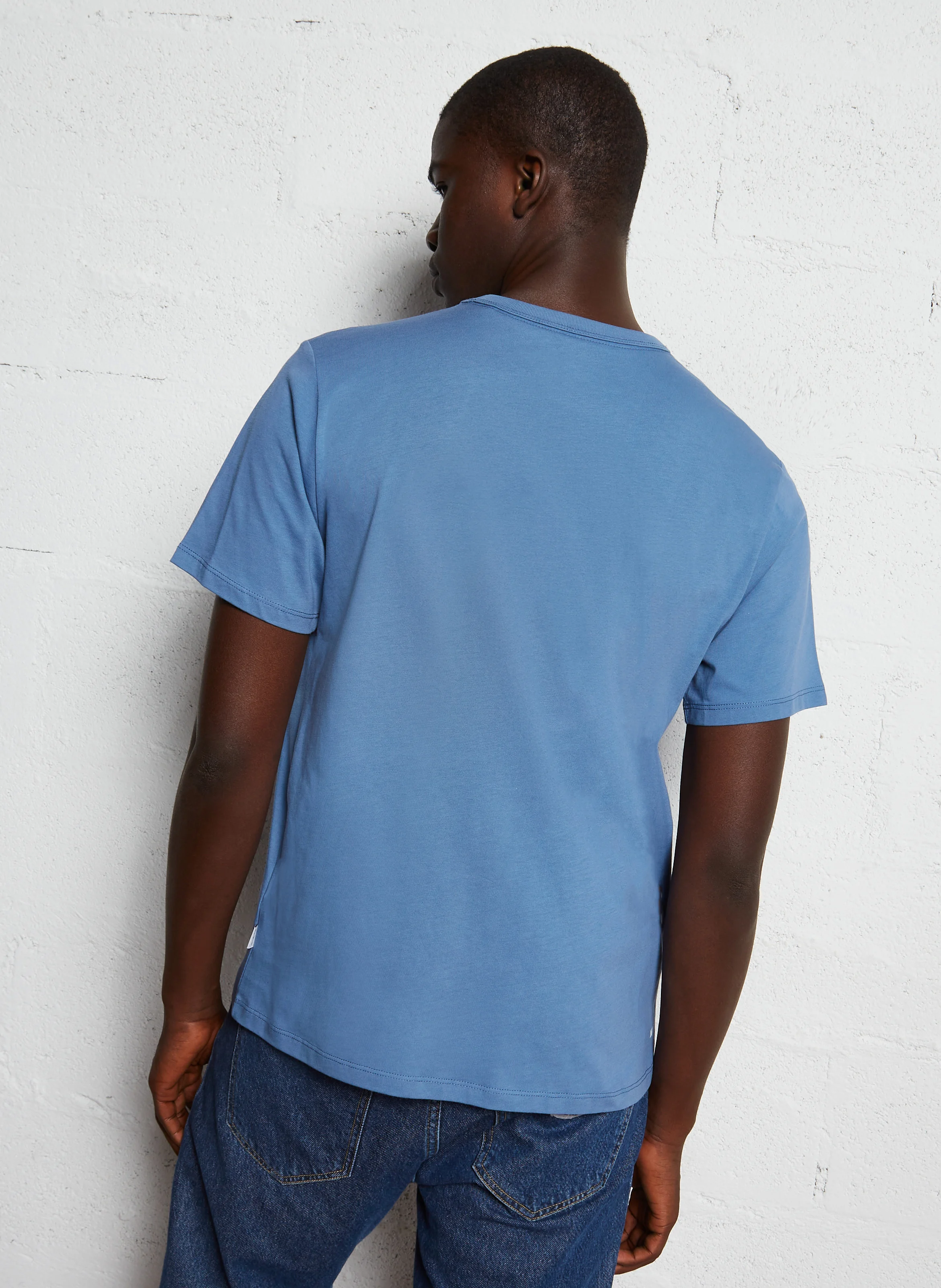ADUR - Tee-shirt col rond en coton | Bleu