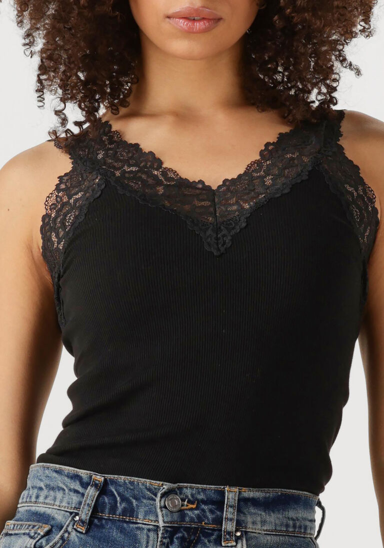 zwarte rosemunde top bernadine sl regular v-neck top