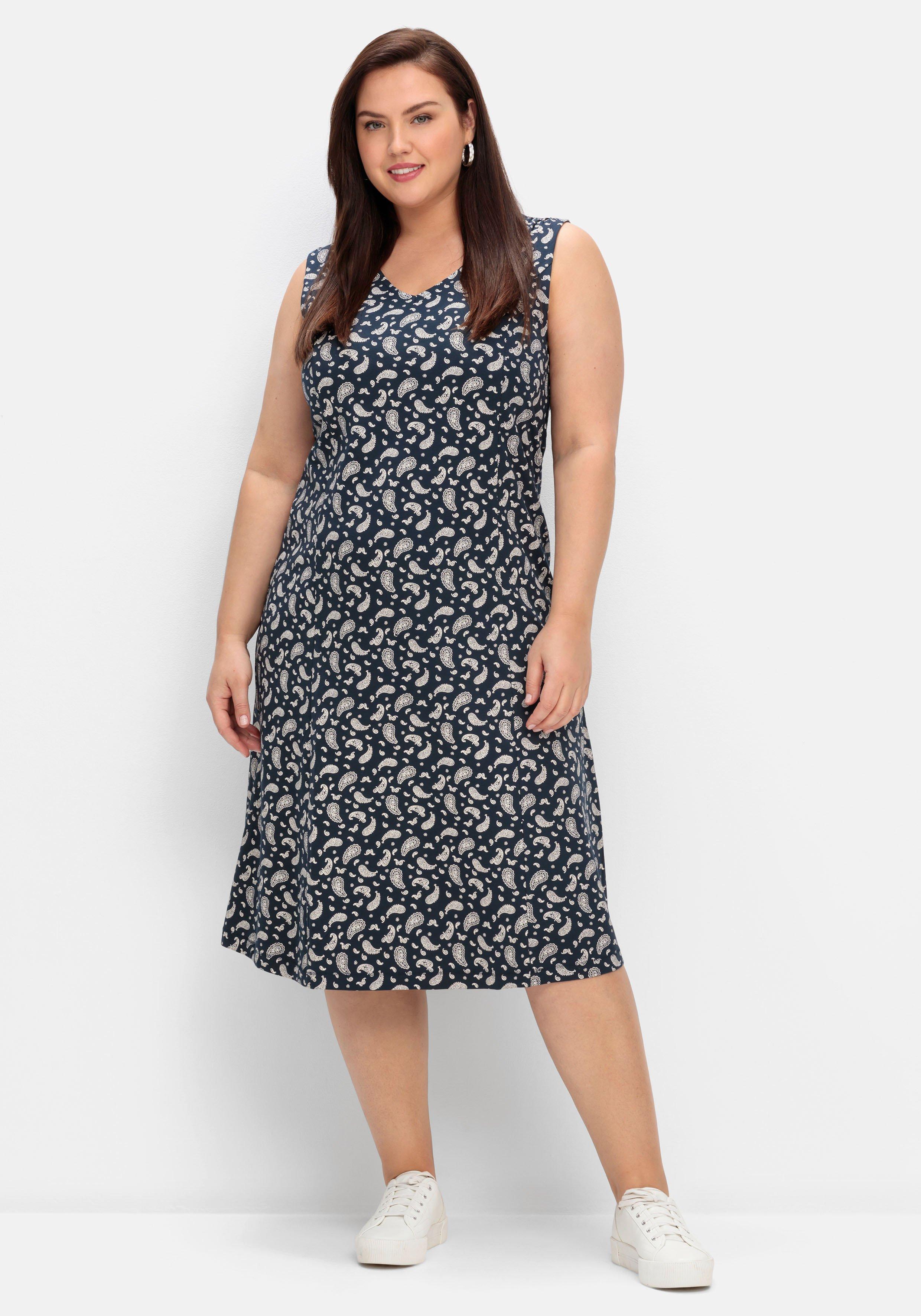 Jerseykleid in Midilänge, mit Paisleydruck