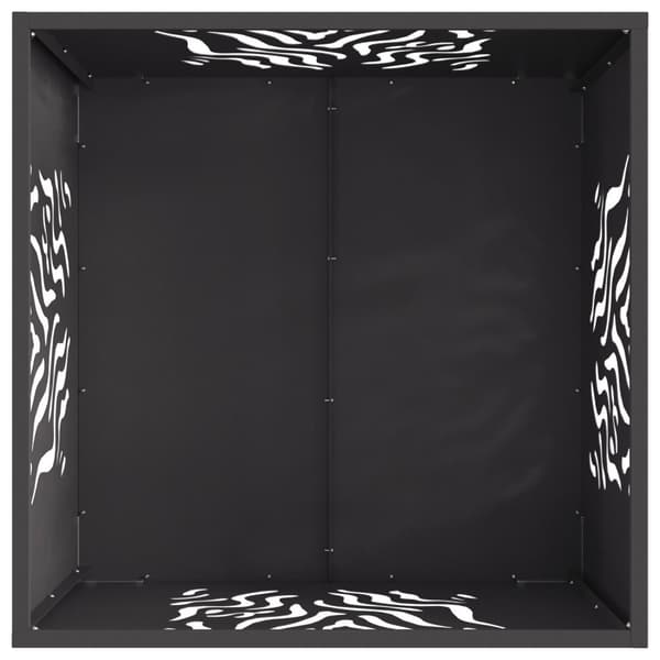 vidaXL Fyrkjøkken Kvadratisk Svart 60x60x40 cm Stål