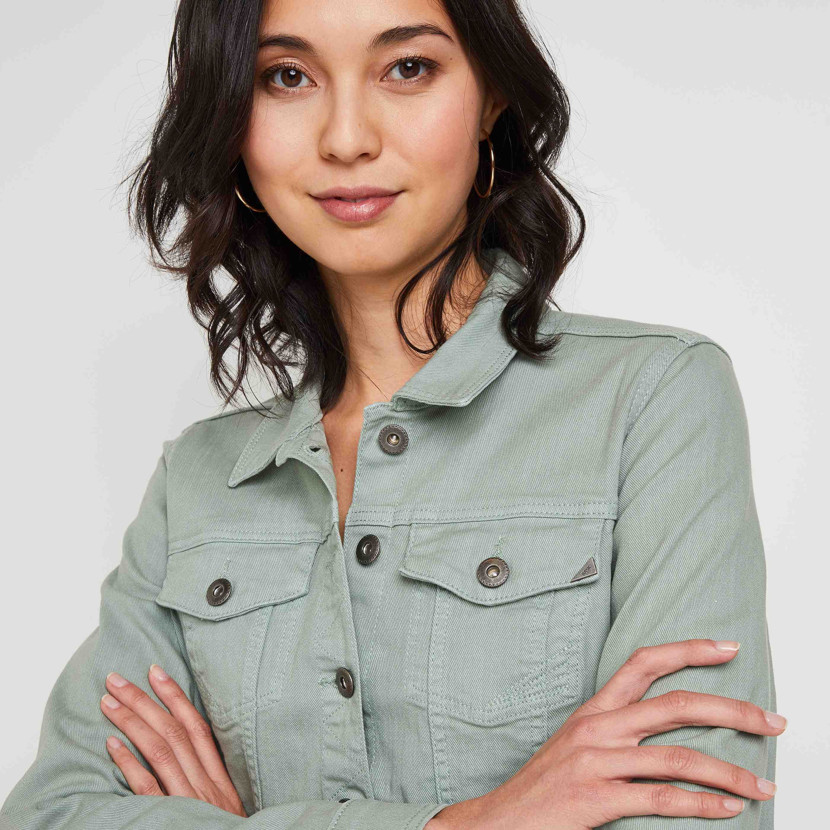 Veste en jean femme - KAKI