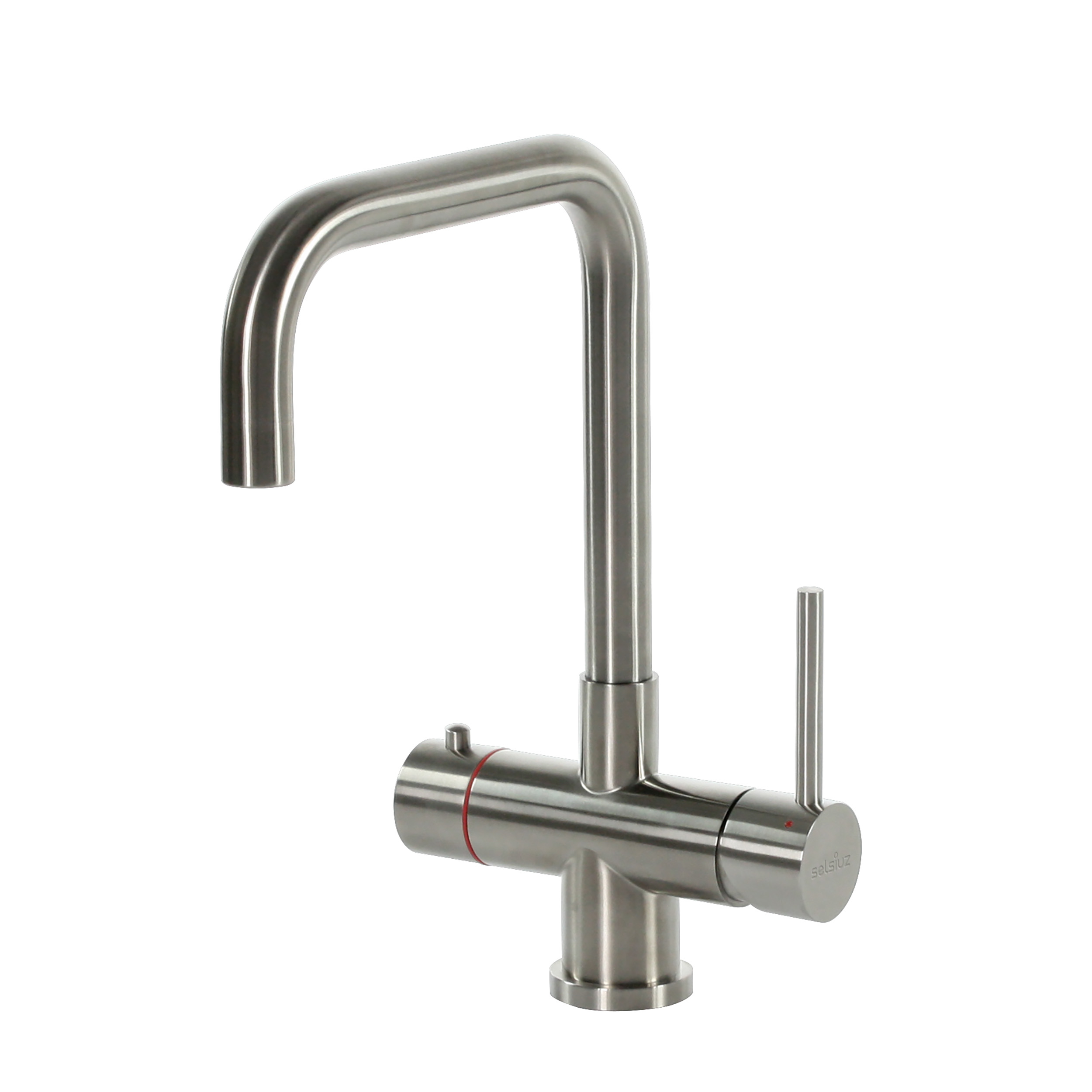 Selsiuz Inox kokend water kraan met combi extra boiler en U-uitloopkraan inox