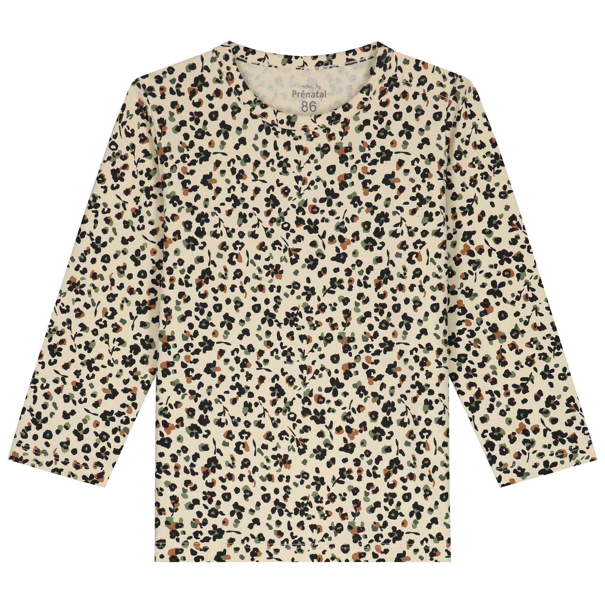 Prénatal peuter shirt lange mouwen all over print beige