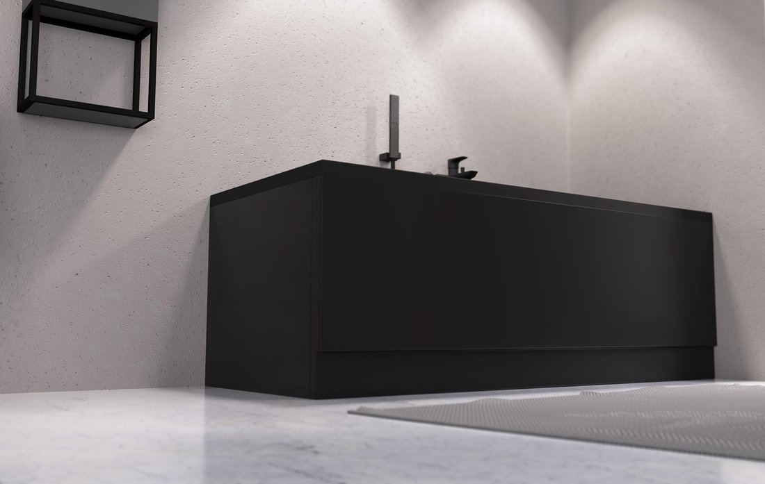 Polysan Couvert voorpaneel rechts mat zwart 170x52cm