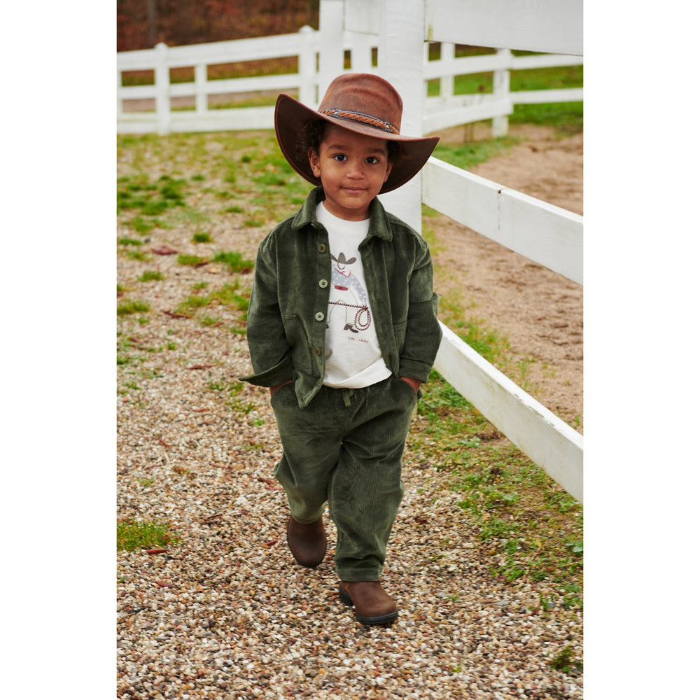 Køb COPENHAGEN COLORS Dk Green Corduroy Overshirt