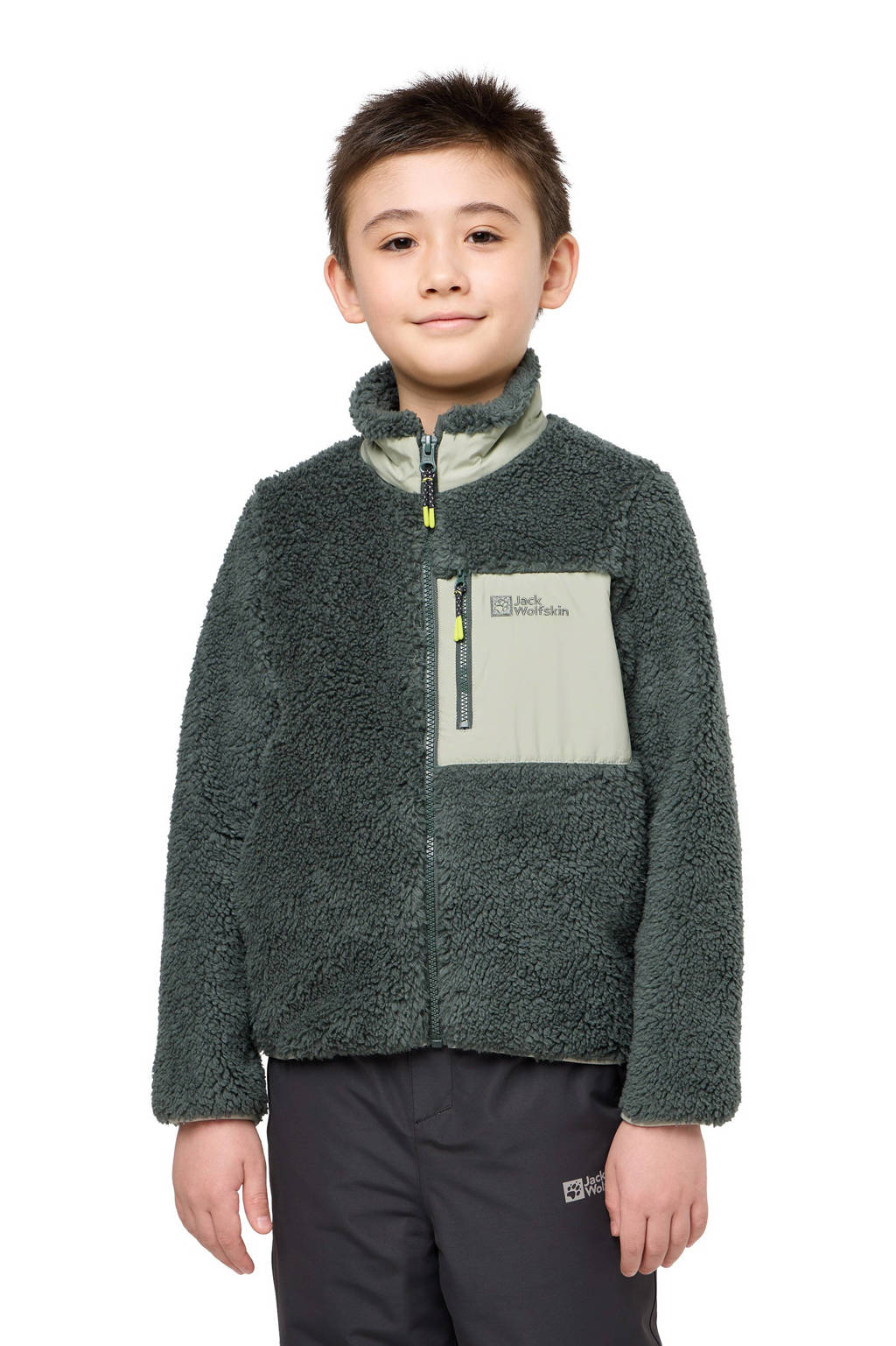 Jack Wolfskin fleece jack Ice Curl grijsgroen