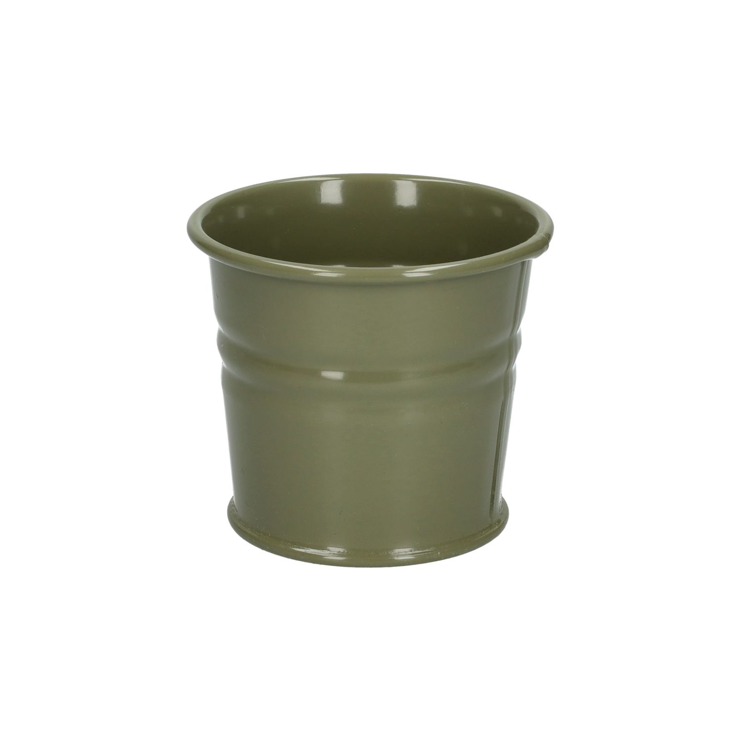 Bloempot, zink, olijfgroen, Ø7 cm