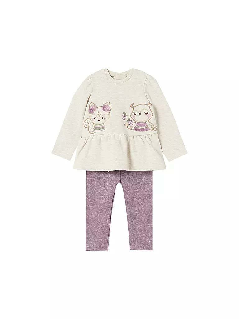 MAYORAL Baby Set Langarmshirt, Hose 2-teilig  beige