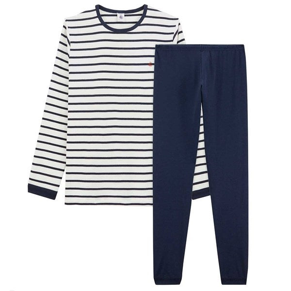 Pyjamas White/Blue Stripes - Petit Bateau