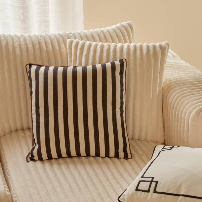 Coussin d'extérieur carré THE PALM RESORT Noir & Blanc