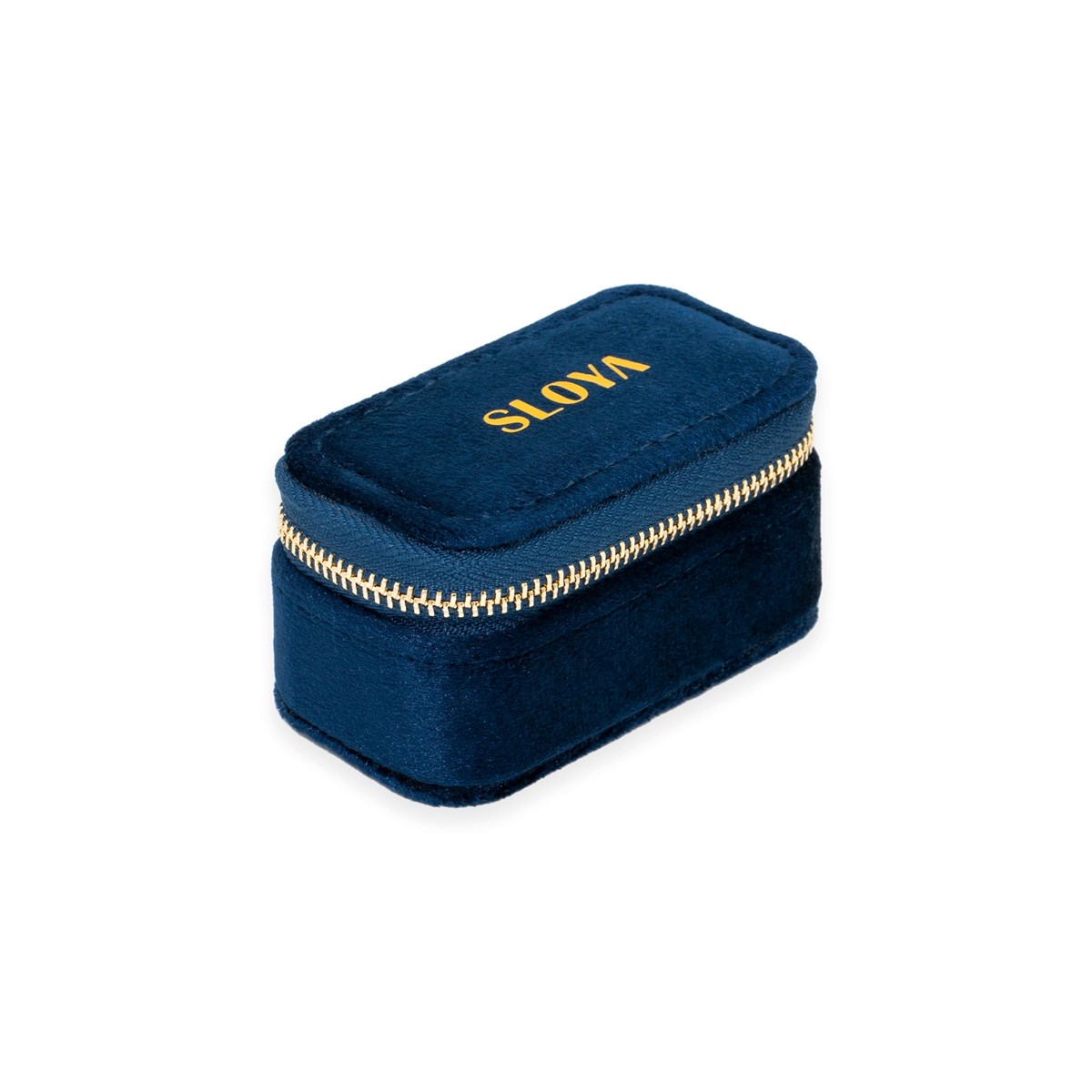Mini boîte à bijoux velours bleu lapis-lazuli