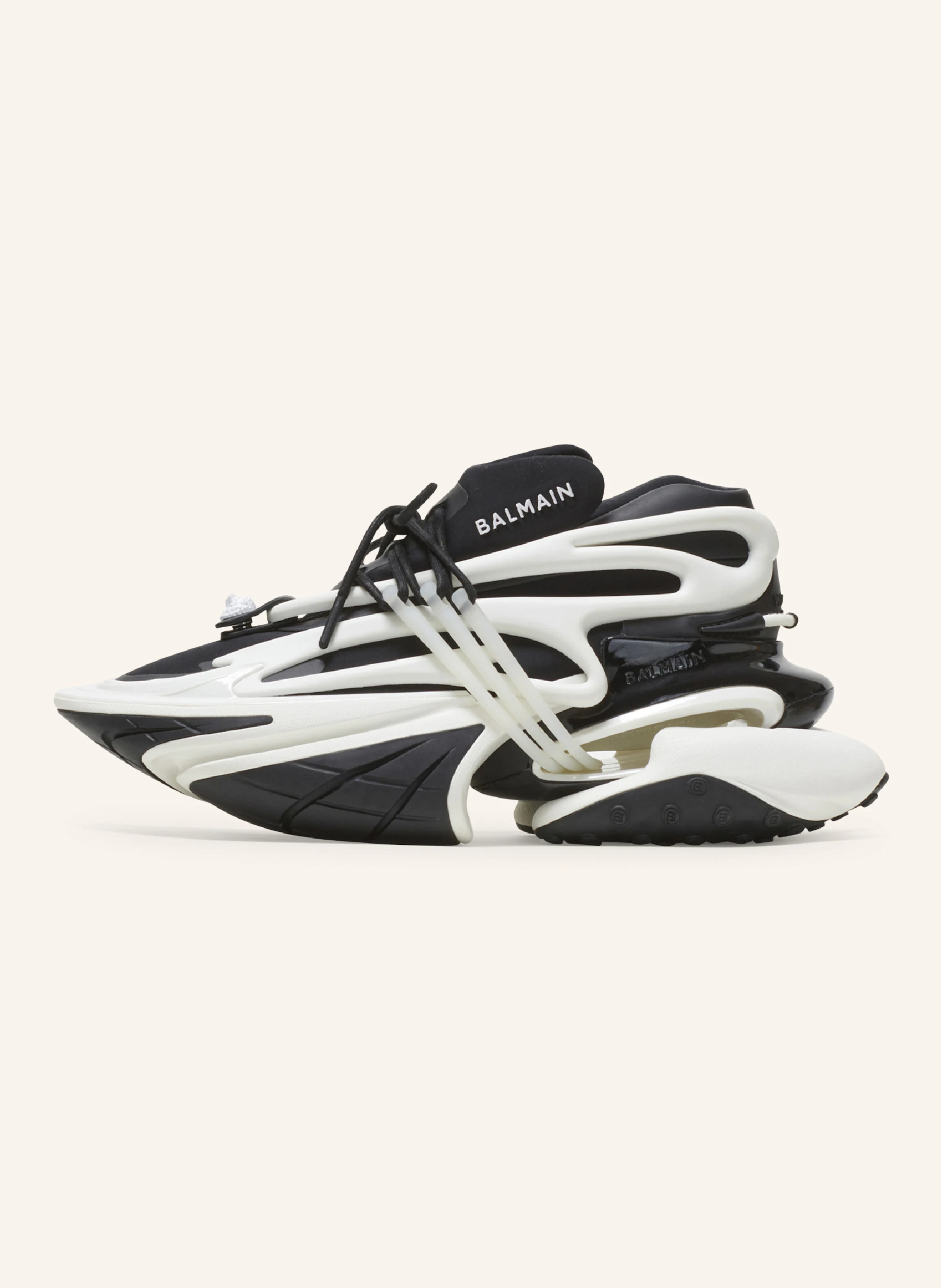 BALMAIN Sneakers Unicorn aus zweifarbigem Neopren und Leder